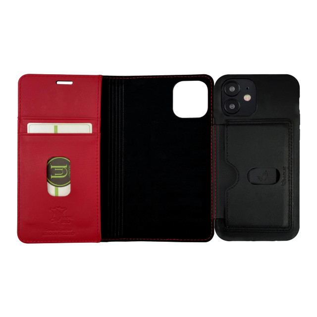 【iPhone12 mini ケース】Eco Leather Protection 2in1 Folio Case (Black Olive/Red Tomato)サブ画像
