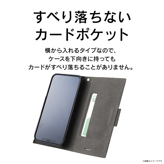 【iPhone12 mini ケース】[FlipNote Smart]耐衝撃フリップノートケース (サフィアーノブラック)goods_nameサブ画像