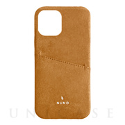 【iPhone12 Pro Max ケース】[NUNO]カードポケット付き本革バックケース (ブラウン)