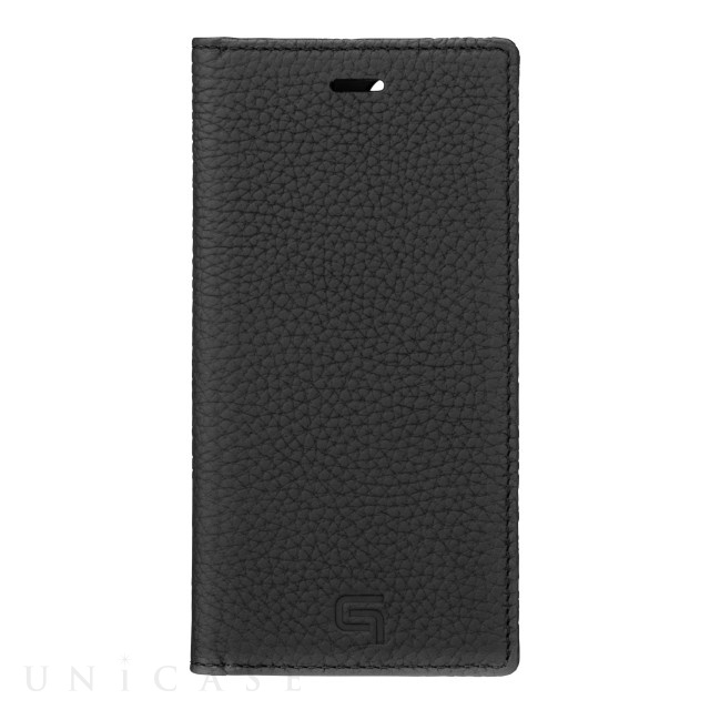 【iPhone12 mini ケース】Shrunken-Calf Leather Book Case (Black)