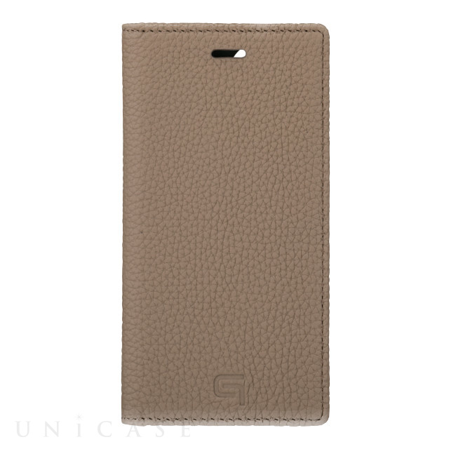 【iPhone12 mini ケース】Shrunken-Calf Leather Book Case (Taupe)