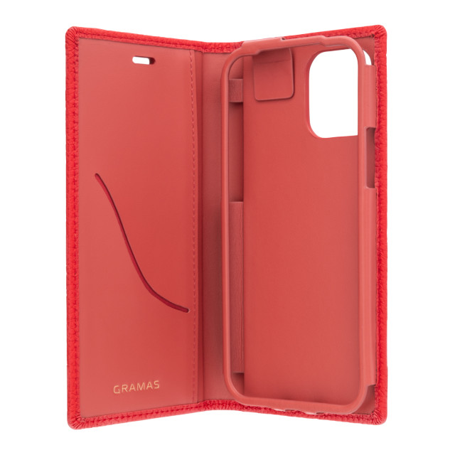 【iPhone12/12 Pro ケース】Shrunken-Calf Leather Book Case (Red)goods_nameサブ画像