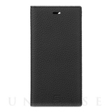 【iPhone12/12 Pro ケース】Shrunken-Calf Leather Book Case (Black)
