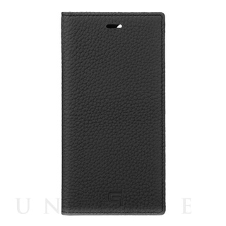 【iPhone12/12 Pro ケース】Shrunken-Calf Leather Book Case (Black)