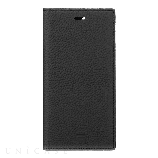 【iPhone12/12 Pro ケース】Shrunken-Calf Leather Book Case (Black)