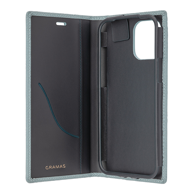 【iPhone12 Pro Max ケース】Shrunken-Calf Leather Book Case (Baby Blue)サブ画像