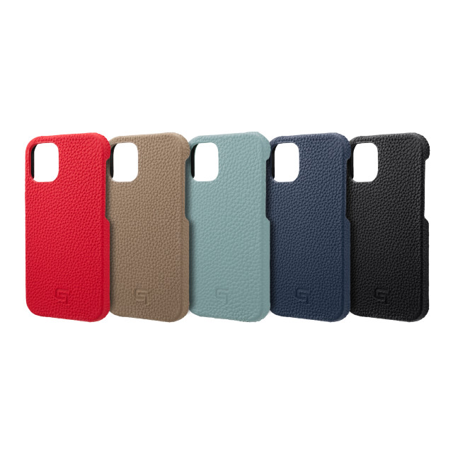 【iPhone12 mini ケース】Shrunken-Calf Leather Shell Case (Black)サブ画像