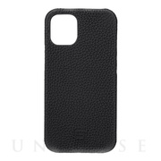 【iPhone12 mini ケース】Shrunken-Calf Leather Shell Case (Black)