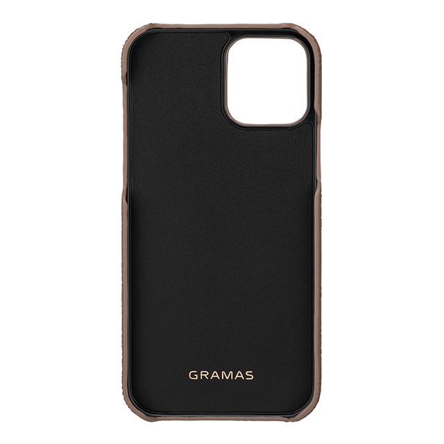 【iPhone12/12 Pro ケース】Shrunken-Calf Leather Shell Case (Taupe)goods_nameサブ画像