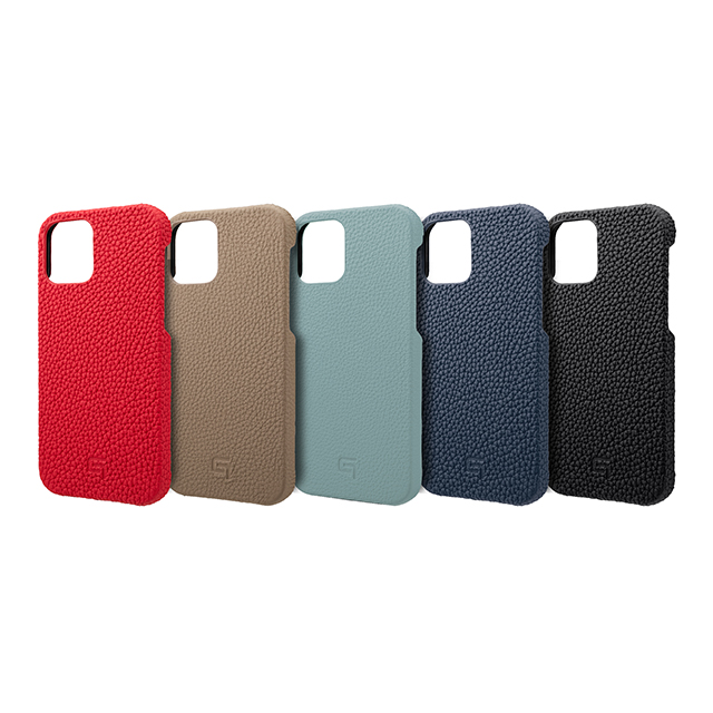 【iPhone12/12 Pro ケース】Shrunken-Calf Leather Shell Case (Taupe)サブ画像