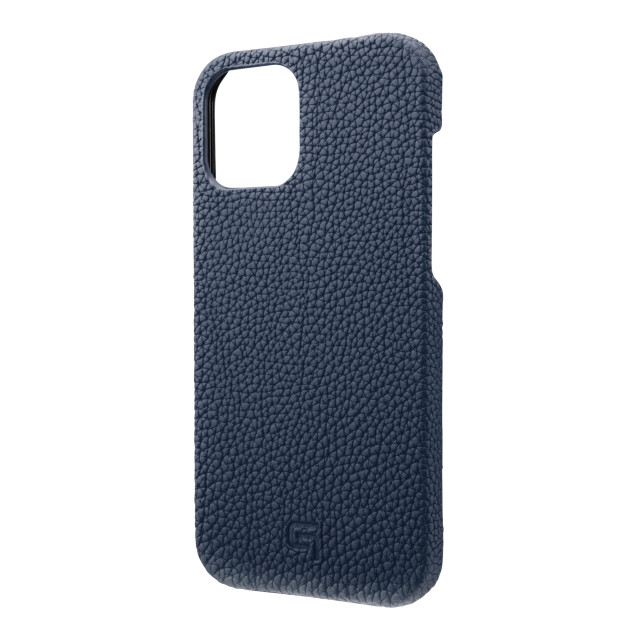 【iPhone12 Pro Max ケース】Shrunken-Calf Leather Shell Case (Navy)サブ画像