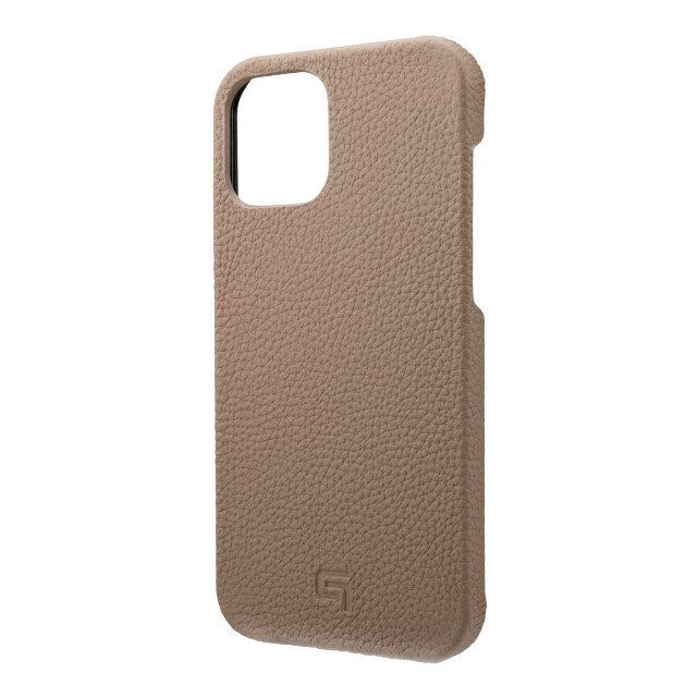 【iPhone12 Pro Max ケース】Shrunken-Calf Leather Shell Case (Taupe)goods_nameサブ画像