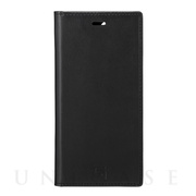 【iPhone12/12 Pro ケース】Italian Genuine Leather Book Case (Black)