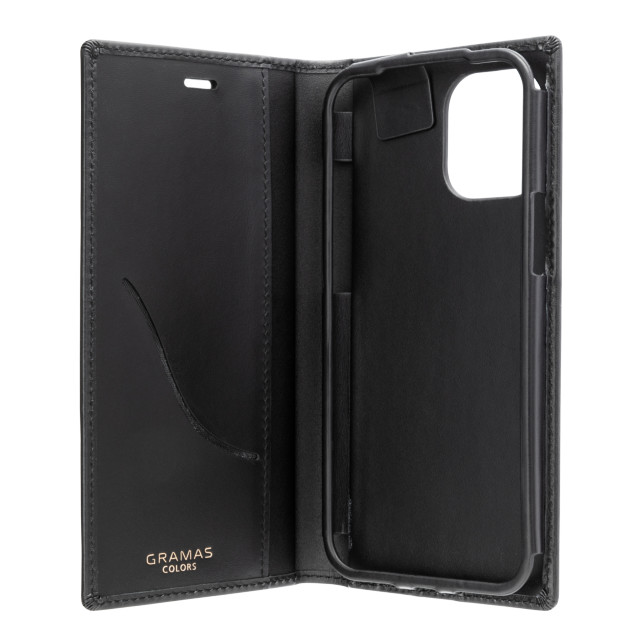 【iPhone12 Pro Max ケース】Italian Genuine Leather Book Case (Black)サブ画像