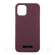 【iPhone12 mini ケース】“EURO Passione” PU Leather Shell Case (Burgundy)