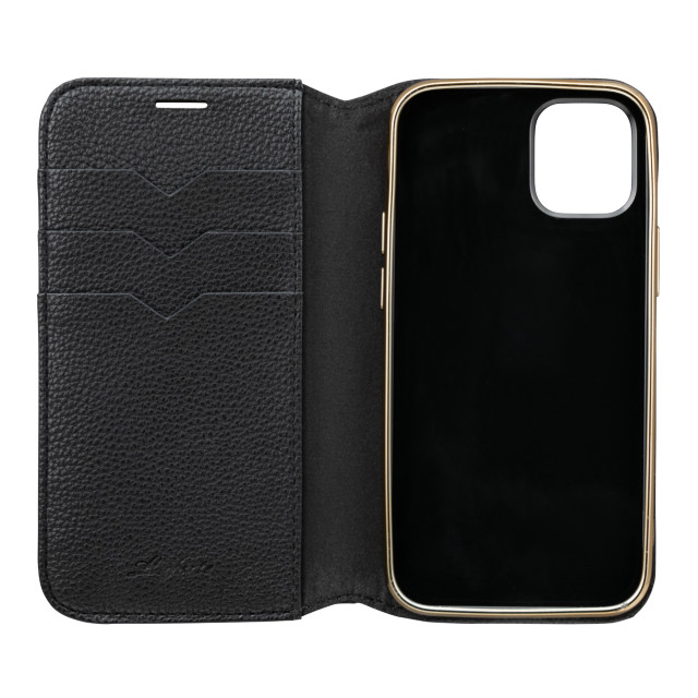 【iPhone12 mini ケース】“Shrink” PU Leather Book Case (Black)サブ画像