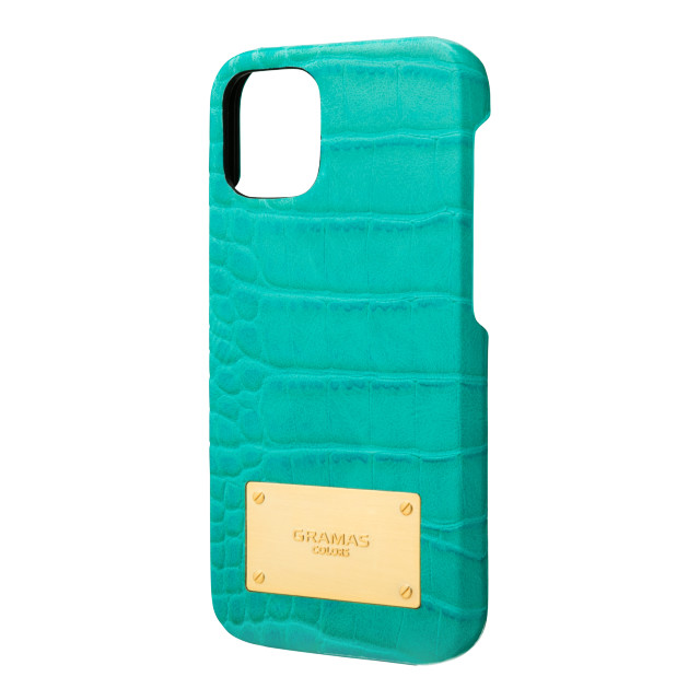 【iPhone12 mini ケース】Croco Embossed PU Leather Shell Case (Turquoise)サブ画像