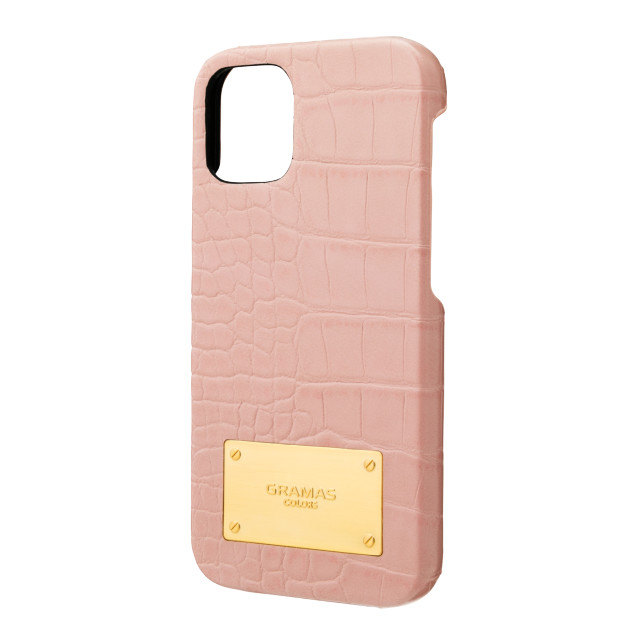 【iPhone12 mini ケース】Croco Embossed PU Leather Shell Case (Beige Pink)サブ画像
