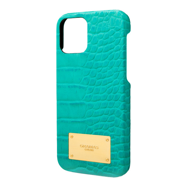 【iPhone12/12 Pro ケース】Croco Embossed PU Leather Shell Case (Turquoise)サブ画像