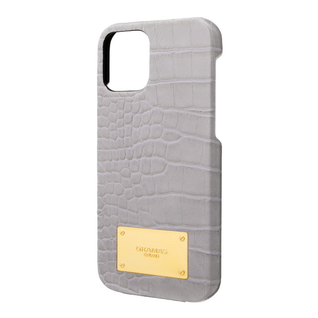 【iPhone12/12 Pro ケース】Croco Embossed PU Leather Shell Case (Ash Purple)サブ画像