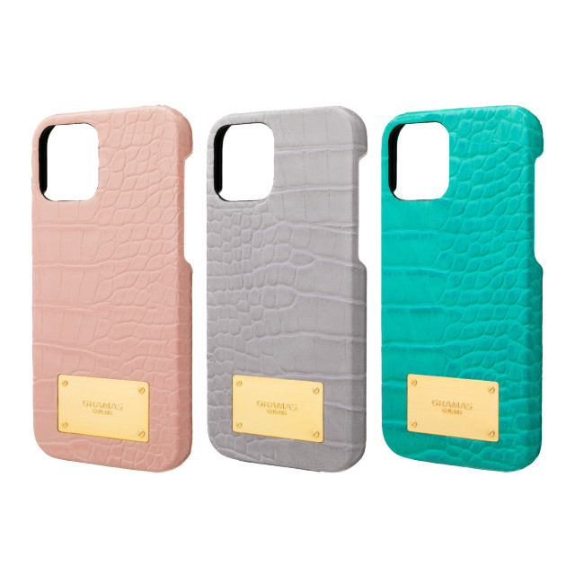 【iPhone12/12 Pro ケース】Croco Embossed PU Leather Shell Case (Ash Purple)goods_nameサブ画像