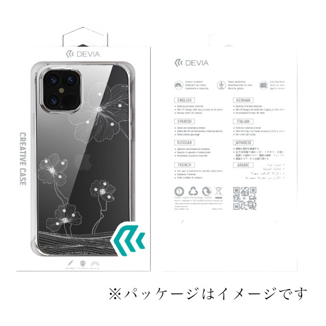 【iPhone12 mini ケース】Crystal Flora case (ブラック)goods_nameサブ画像