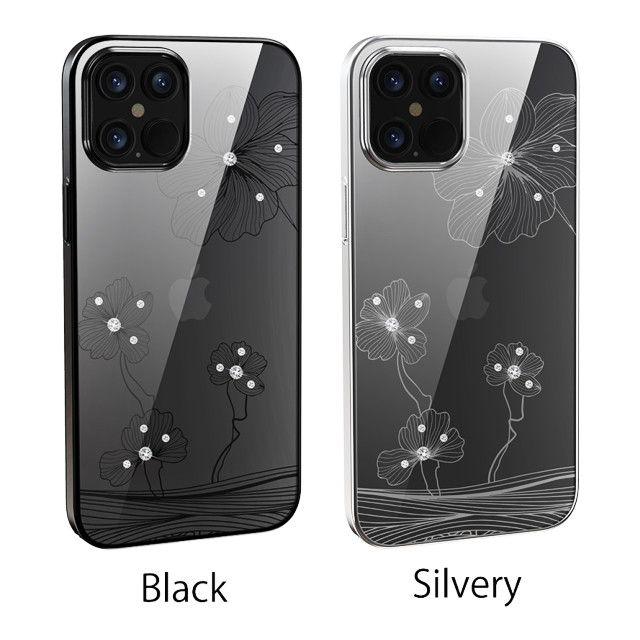 【iPhone12 mini ケース】Crystal Flora case (ブラック)サブ画像