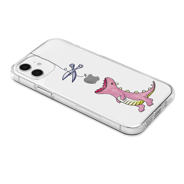 【iPhone12 mini ケース】ソフトクリアケース (はらぺこザウルス ピンク)サブ画像