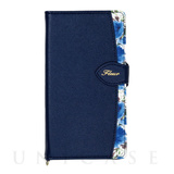 【iPhone12/12 Pro ケース】手帳型ケース Fleur (Navy)