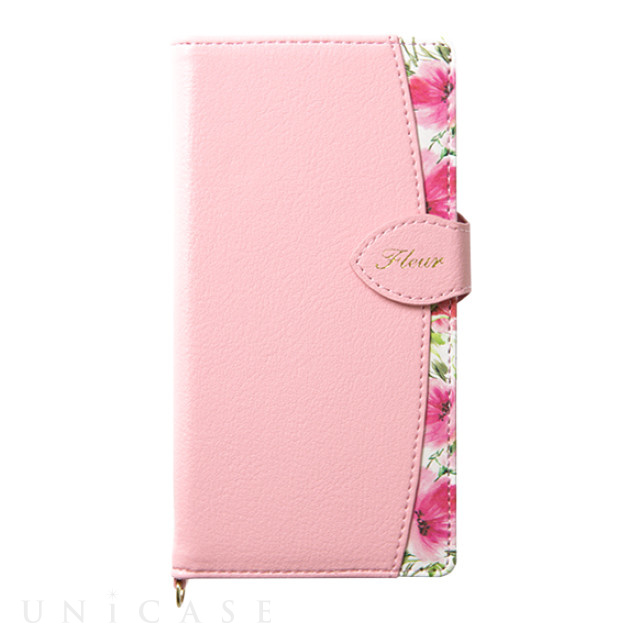 【iPhone12 mini ケース】手帳型ケース Fleur (Pink)