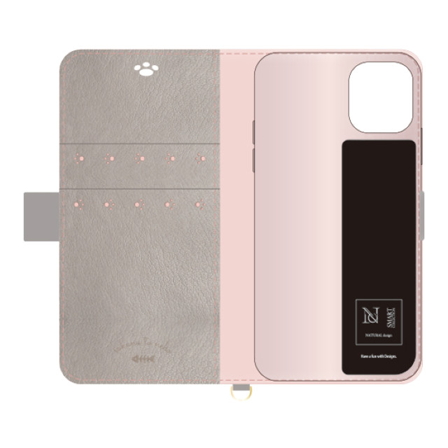 【iPhone12/12 Pro ケース】手帳型ケース sakana to neko (Aタイプ Pink Gray)goods_nameサブ画像