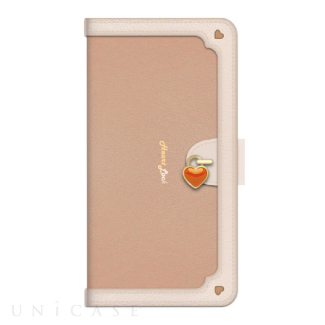 【iPhone12/12 Pro ケース】手帳型ケース Heart Lock (Apricot)