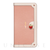 【iPhone12 mini ケース】手帳型ケース Heart Lock (Pink)