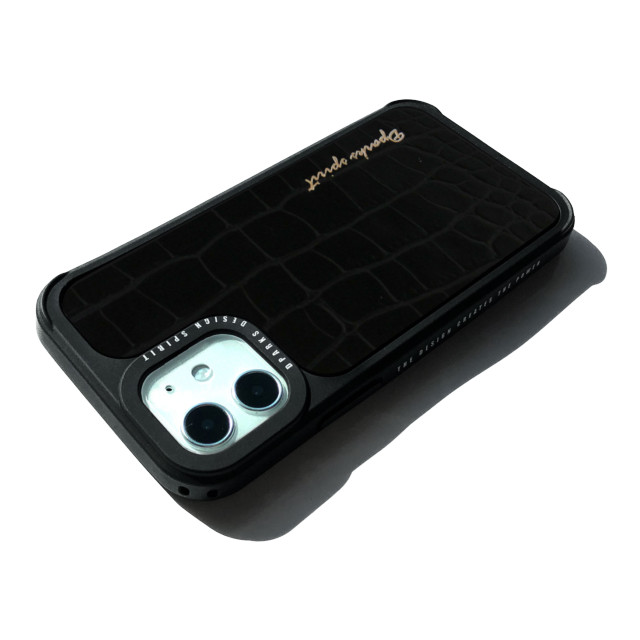 【iPhone12 mini ケース】Leather Case (CROCO SKIN BLACK)サブ画像