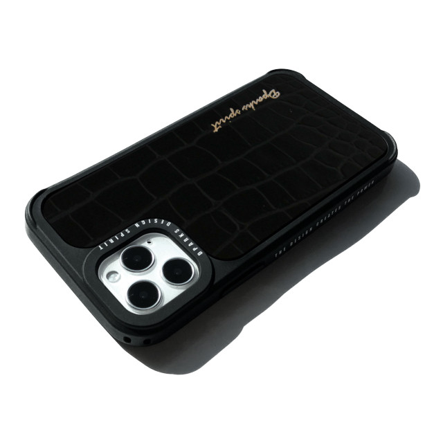 【iPhone12/12 Pro ケース】Leather Case (CROCO SKIN BLACK)goods_nameサブ画像