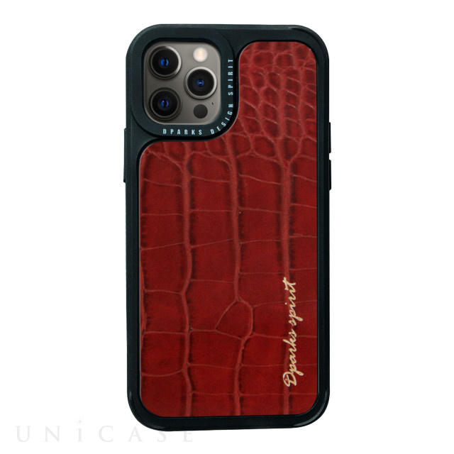 【iPhone12/12 Pro ケース】Leather Case (CROCO SKIN GRAY)