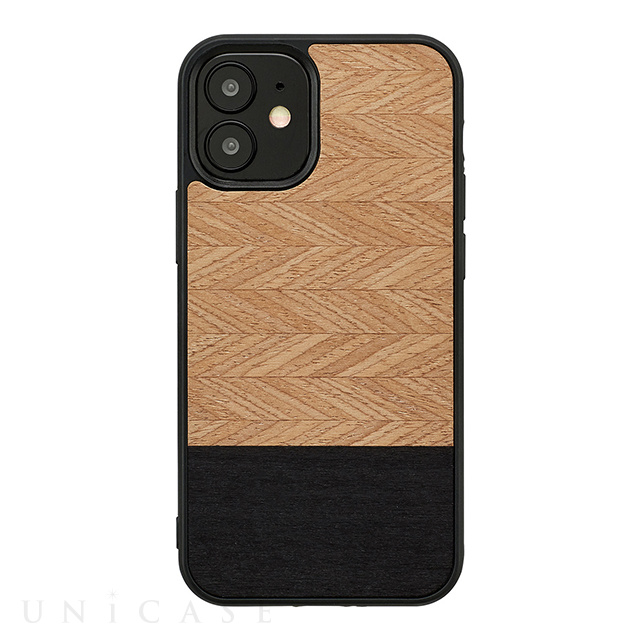 【iPhone12 mini ケース】天然木ケース (Herringbone Nero)