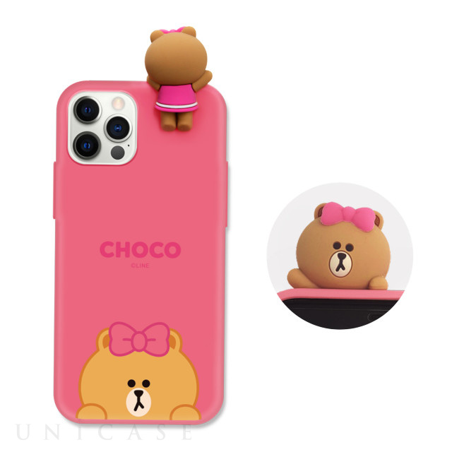 Iphone12 12 Pro ケース Figure Basic Color Soft Sneak Peek Choco Line Friends Iphoneケースは Unicase