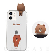 【iPhone12 mini ケース】Figure BASIC CLEAR SOFT (GREETING BROWN)