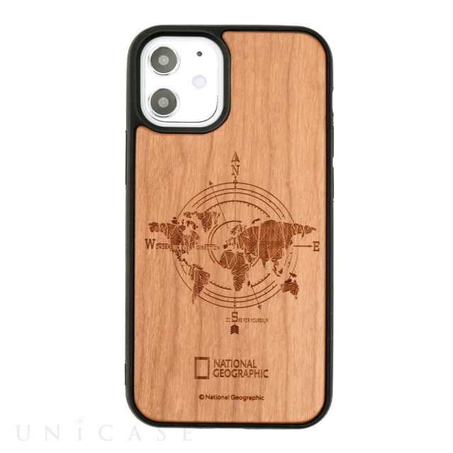 【iPhone12 mini ケース】Nature Wood Carving Case (Compass)