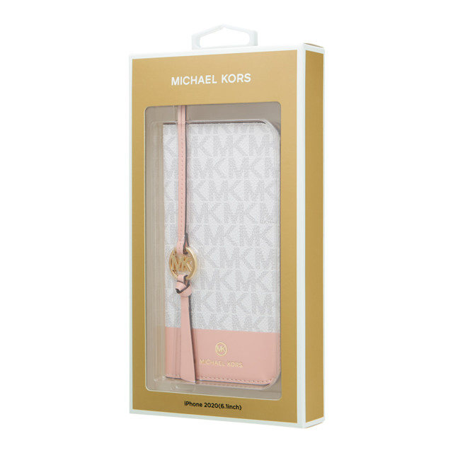 【iPhone12/12 Pro ケース】FOLIO CASE 2 TONE with TASSEL CHARM (Bright White / Pink)サブ画像