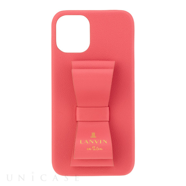 【iPhone12 mini ケース】SLIM WRAP CASE STAND ＆ RING RIBBON (Coral Pink)