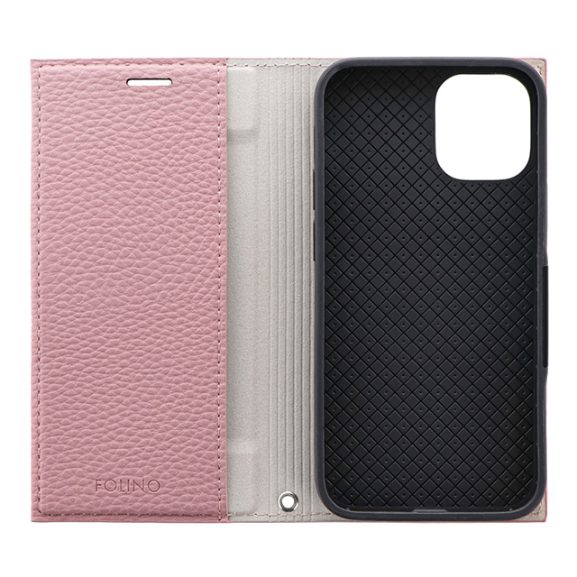 【iPhone12 mini ケース】薄型PUレザーフラップケース「FOLINO」 (ライトピンク)サブ画像