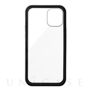 【iPhone12 mini ケース】ガラスハイブリッドケース「SHELL GLASS COLOR」 (ブラック)