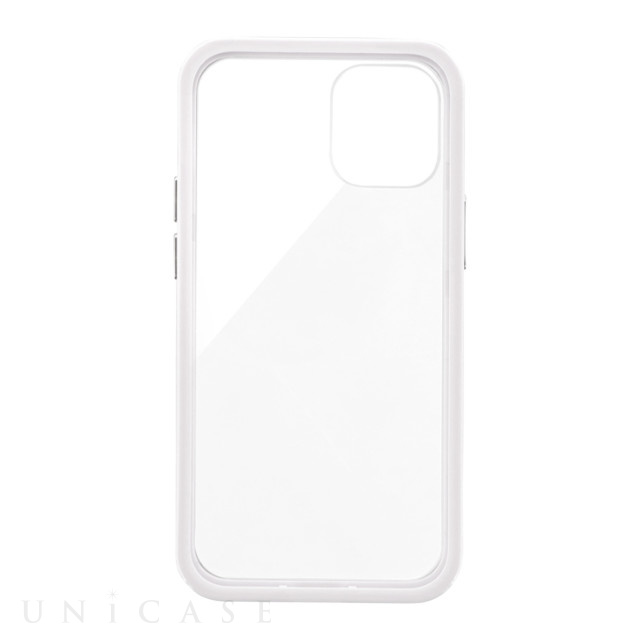 【iPhone12 mini ケース】ガラスハイブリッドケース「SHELL GLASS COLOR」 (ホワイト)