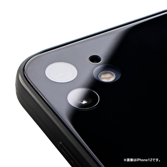 【iPhone12 ケース】背面フラットガラスケース「SHELL GLASS Flat」 (ブラック)サブ画像