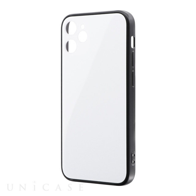 【iPhone12 mini ケース】背面フラットガラスケース「SHELL GLASS Flat」 (ホワイト)