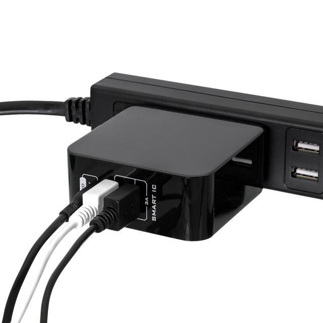USB Power Delivery 対応 AC充電器 かしこく超速充電 USB PD 60W Type-C×1＋USB Type-A×2 合計60W (ブラック)goods_nameサブ画像