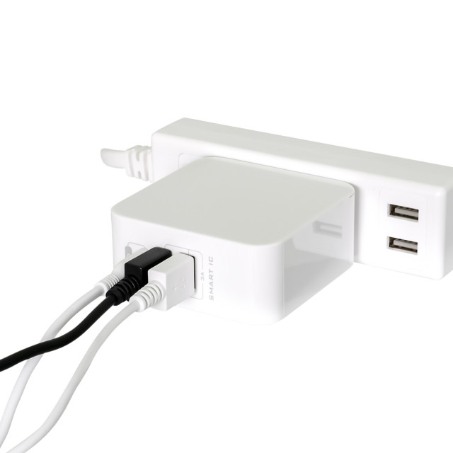 USB Power Delivery 対応 AC充電器 かしこく超速充電 USB PD 60W Type-C×1＋USB Type-A×2 合計60W (ホワイト)サブ画像
