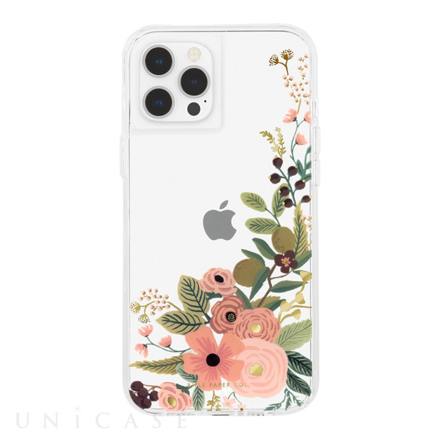 【iPhone12 Pro Max ケース】RIFLE PAPER CO. 抗菌・耐衝撃ケース (Clear Garden Party Rose)